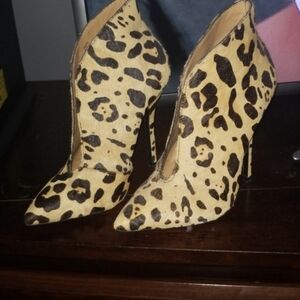 Steve Madden Leopard-Print Pointed Stiletto Booties in Yellow and Black